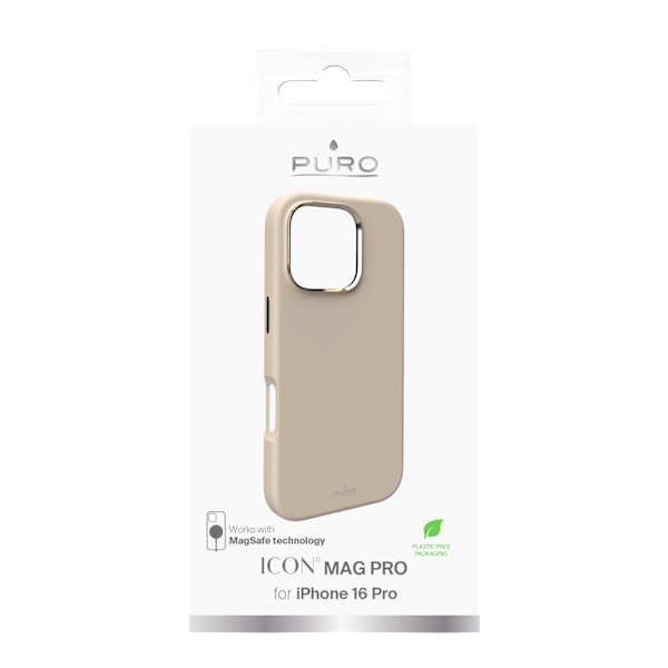 iPhone 16 Pro -silikonisuoja ICON MAG PRO, beige
