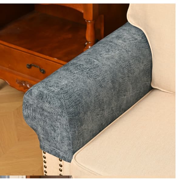 Elastiska Vattentäta Frostat PU Soffarmstödsskydd - Halkfria Möbelskydd Grey Grey