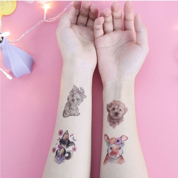 Paket med 10 ark tillfälliga tatueringar Modell 6
