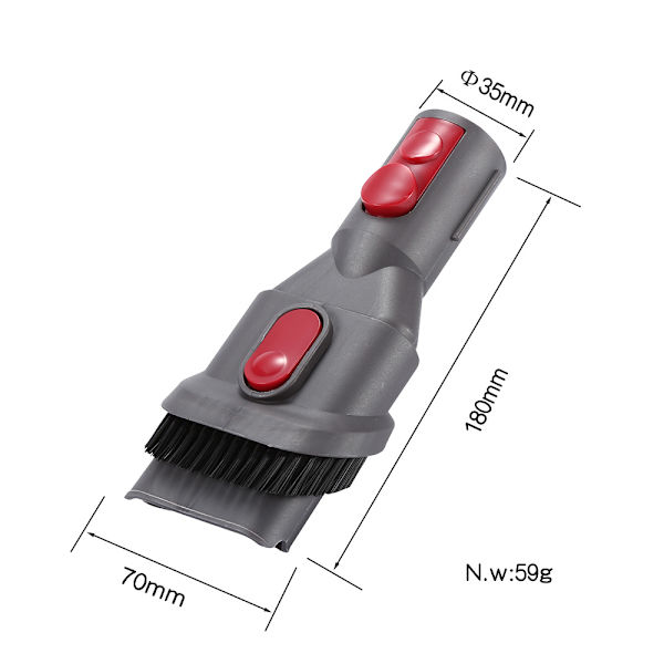 2 i 1 tilbehørsbørste med sugeport til Dyson V6 Grey