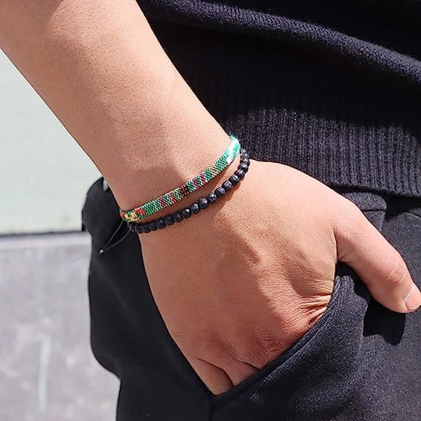 Vävda armband 2 st Flerfärgad