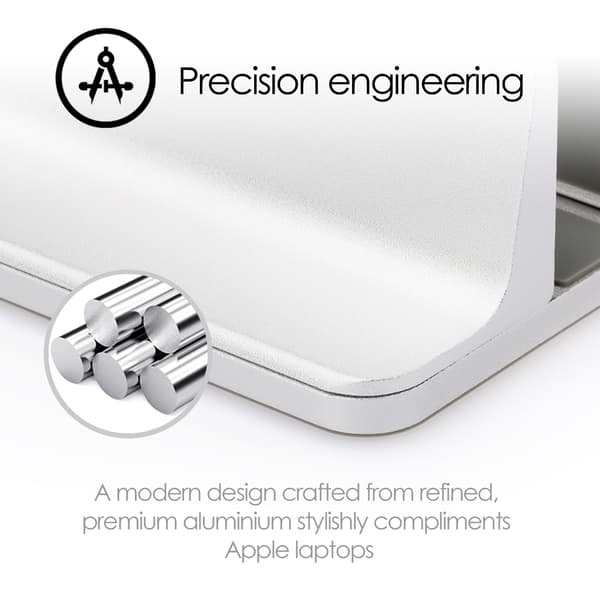 Bordsställ för Mac/Ultrabooks Justerbar Aluminium Silver