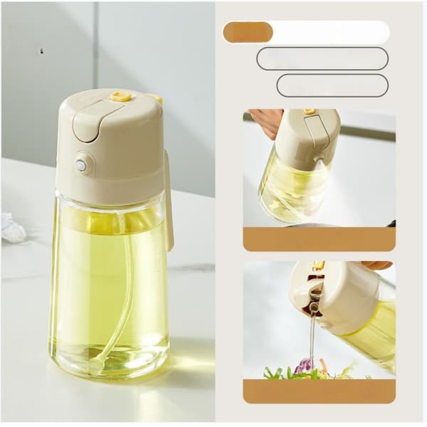 500ml Köksglas Oljesprayflaska - Spray- och Häll Oljedispenser White White