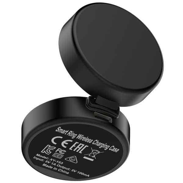 Charging Case för OURA Ring Gen 4 kompatibelt med probe connector, svart bärbart laddfodral och förvaring