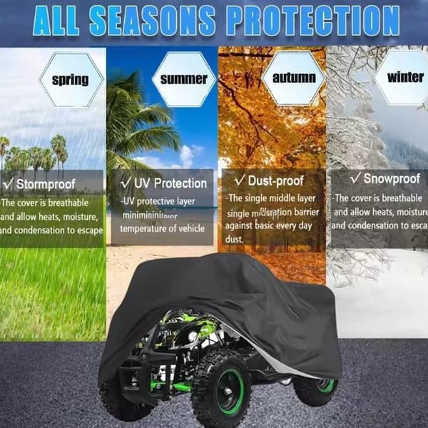 Sort ATV-dækken - Oxford-stofbeskyttelse Model 1