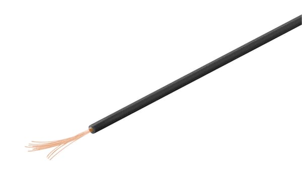 Kobber-litzetråd isoleret, 10 m, sort