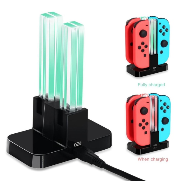 INF Nintendo Switch Joy-Con ladestation til 4 spilkontroller
