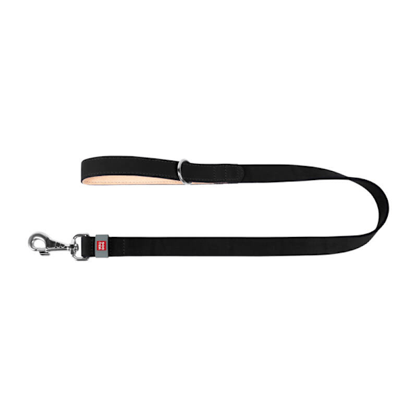 WAUDOG hundkoppel i naturläder 20 mm brett, 122 cm långt Svart