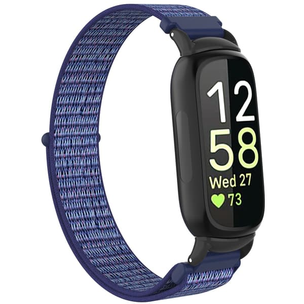 Nylon Loop Hook and Loop Rem Kompatibel med Fitbit Inspire 3 - Fås i Flere Farver Blue Blue