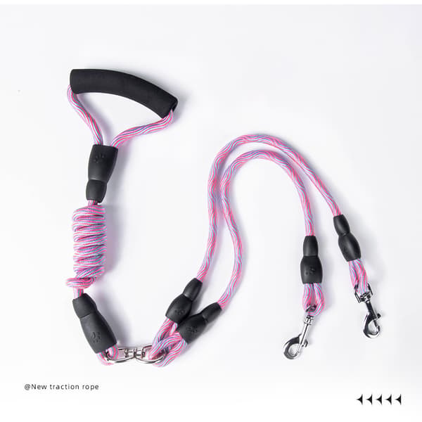 Dobbelt hundeline med 360° rotation, ingen sammenfiltring Rose red Rose red