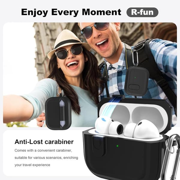 Bluetooth Earphone Protective Case Black kompatibelt med AirPods Pro 3 Magnetic Protective Cover