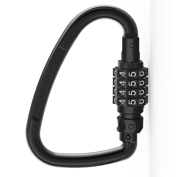 Multi-Function Karbinhake Kombinationslås - Återställbart Lösenord för Cyklar, Hjälmar och Säkerhet Black Black