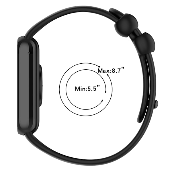 Silikoninen kellohihna Xiaomi Band 9 Prolle Musta