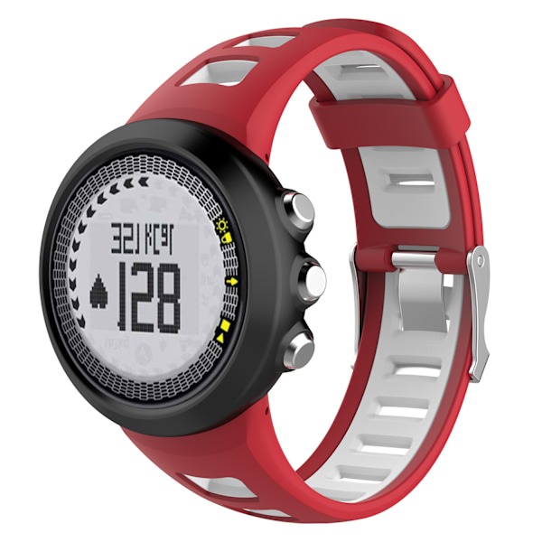 Silikone urrem til Suunto Quest, M1, M2, M4, M5 Hvid+rød