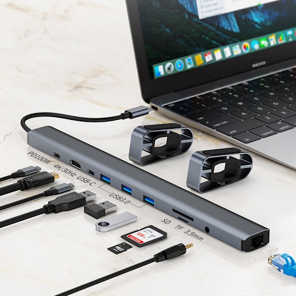 10-in-1 USB-C -keskitin: Laajenna kannettavasi potentiaalia
