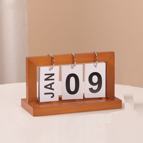 Minimalistisk träkalender i evighet Brown Brown