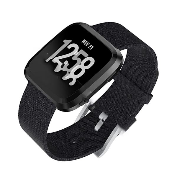 Kellon hihna Fitbit Versa Lite/Versa/Versa 2:lle Musta