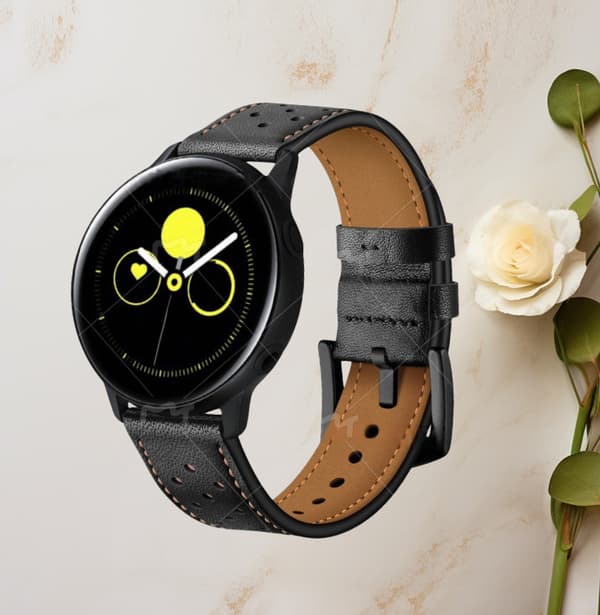 Läderarmband för Samsung Galaxy Watch Active Black Black