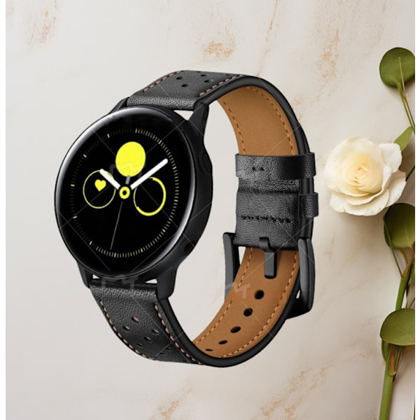 Læderrem til Samsung Galaxy Watch Active Black Black