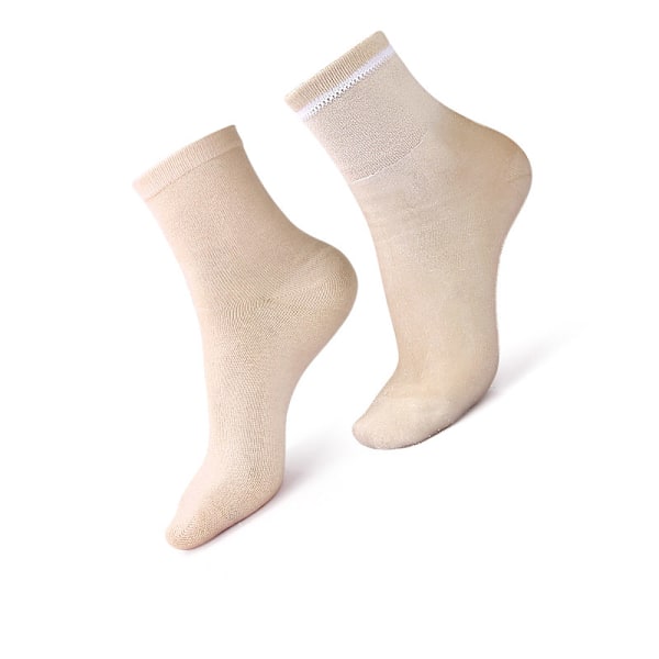 Geelillä Täytetyt Täyspitkät Sukat Mukavuutta Ja Tukea Varten Beige