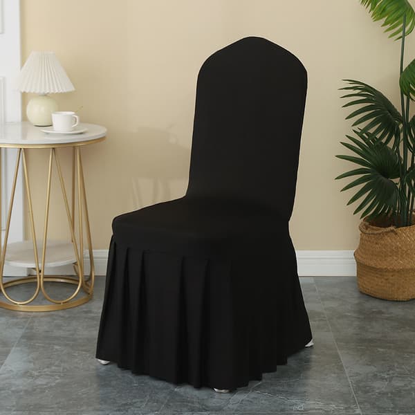 Stretchiga Plisserade Stolsskydd (2-Pack) Black Black