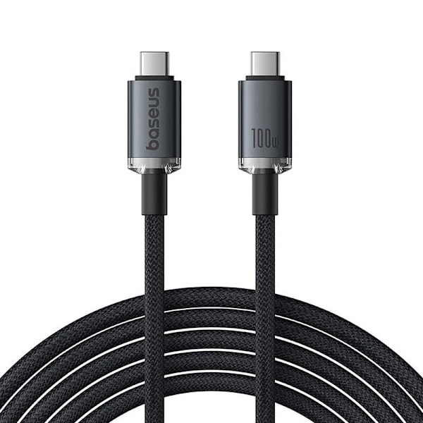 Snabbladdningskabel Baseus Crystal Shine USB-C till USB-C 100W, 1,5m, 20Gb (svart)