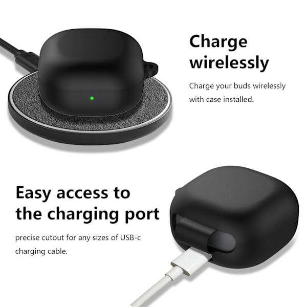 Beskyttende silikonetui til Samsung Buds Live Sort