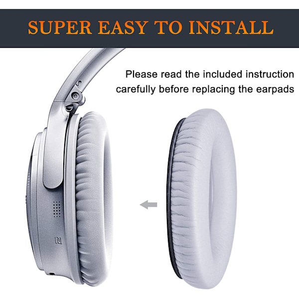 INF Öronkuddar för Bose QC35 I/II, QC25, QC15, QC 2 AE 2, AE 2i, AE 2w, SoundTrue, SoundLink Svart