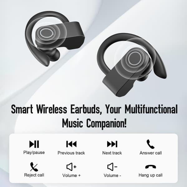 SP97 Hvide Bluetooth-øretelefoner med støjreducerende mikrofon Black Black