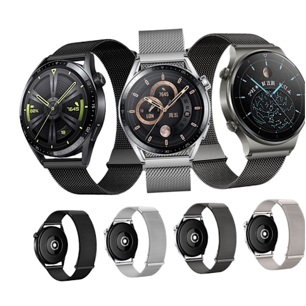 20 mm metalurrem til Huawei Watch 4/Watch 4 Pro Sort