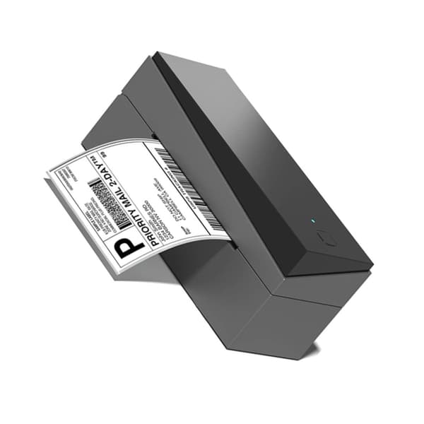 Bluetooth termisk etiketprinter 203dpi højopløsning 108mm printbredde til e-handel og lager 150mm/s USB-B Bluetooth kompatibel med iOS og Android Blac Black+Grey