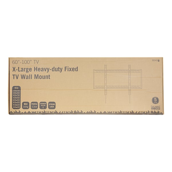 Heavy-duty Fixed TV Wall mount, 60-100", curved and flat pan