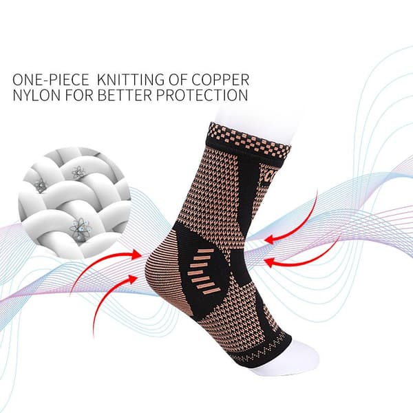Kobber kompressionsstrømper 1 par Black S Black S