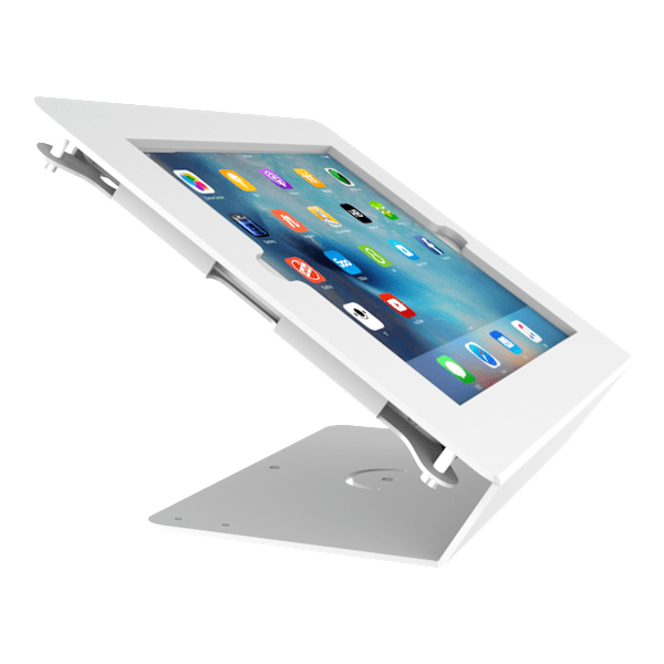 Desktop stand for 9.7" iPads, 125 angle, aluminium, white