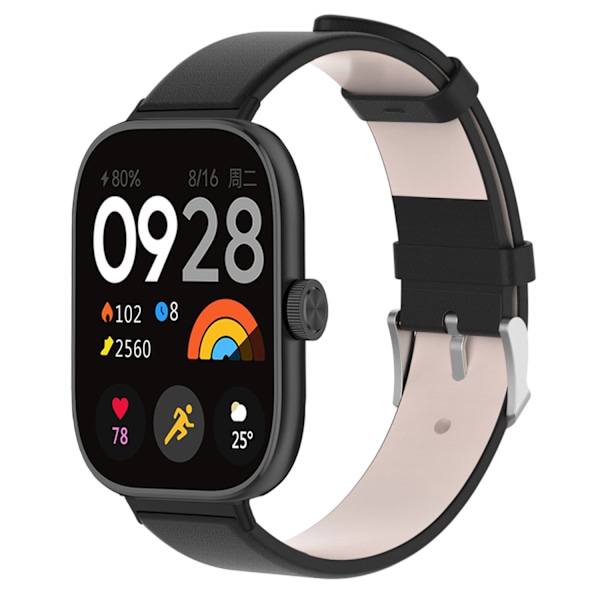 Äkta läder klockarmband för Redmi 4 Svart