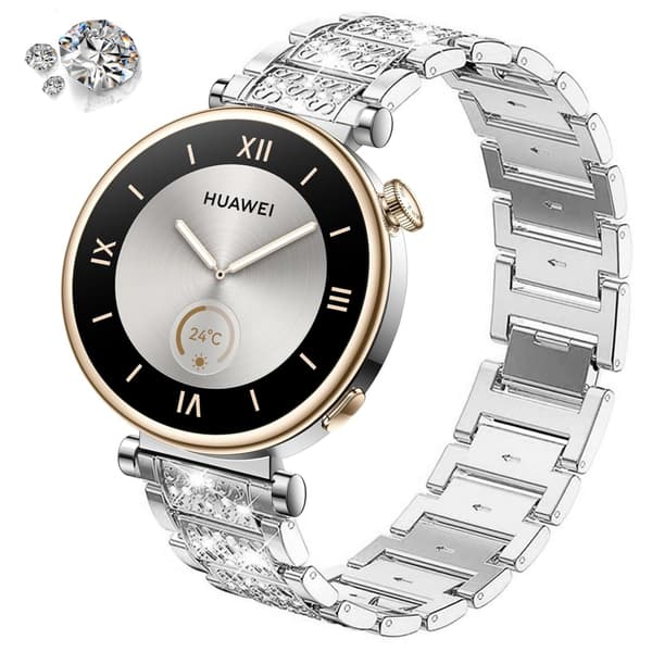 22mm Rostfritt Stål Klockarmband för Samsung Huawei Silver Silver