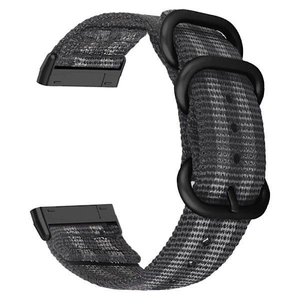 Nylon Canvas Armband för Fitbit Versa 3/Sense Svarta + grå prickar