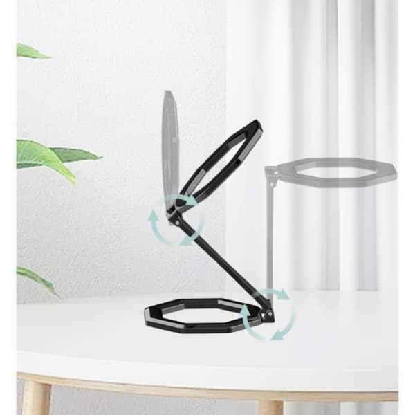Magnetiskt telefonstativ med dubbla ringar, 360° rotation och justerbar design i zinklegering Silver Silver