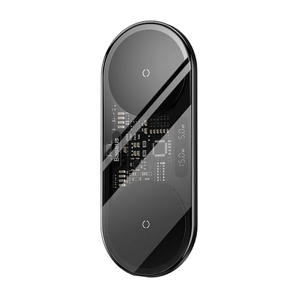 Dubbel Qi trådlös laddare Baseus Digital LED Display, 20W
