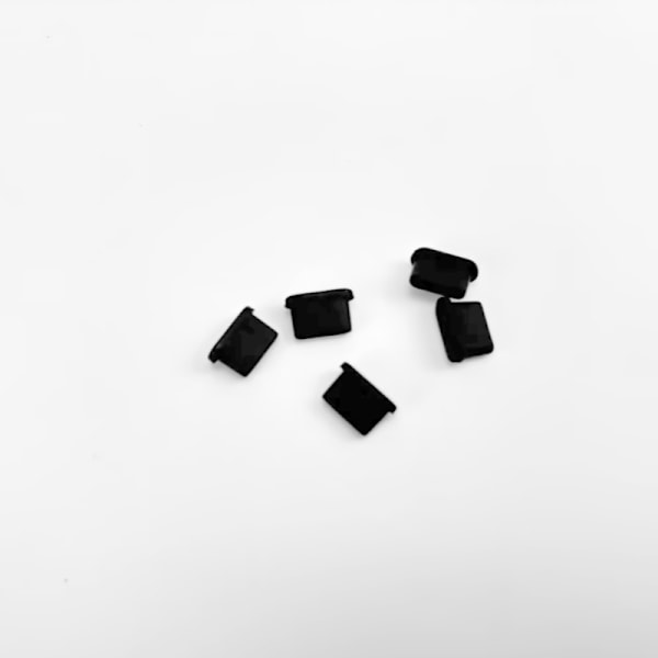 USB-C-pölytulpat matkapuhelimille ja kannettaville tietokoneille, 5 kpl Musta