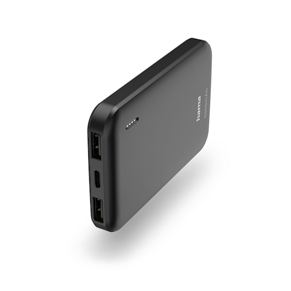 Powerbank 5000mah 2xUSB-A Antrasiitti Antrasiitti