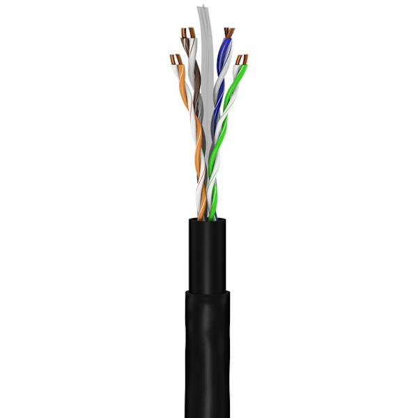 Udendørs netværkskabel CAT 6A, U/UTP, sort