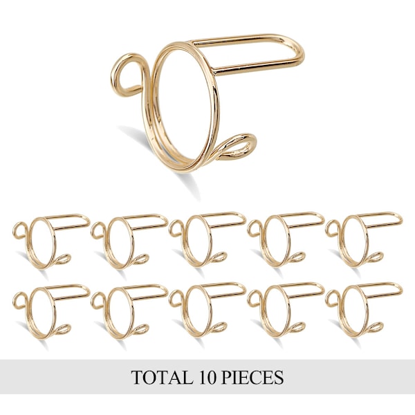 Aftagelige negle ringe til akryl negle, 10 stk. Guld