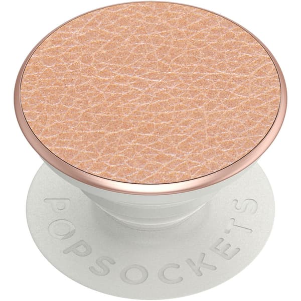 POPSOCKETS Pebbled Vegan Leather Rose Gold Avtagbart Grip med Ställfunktion Premium