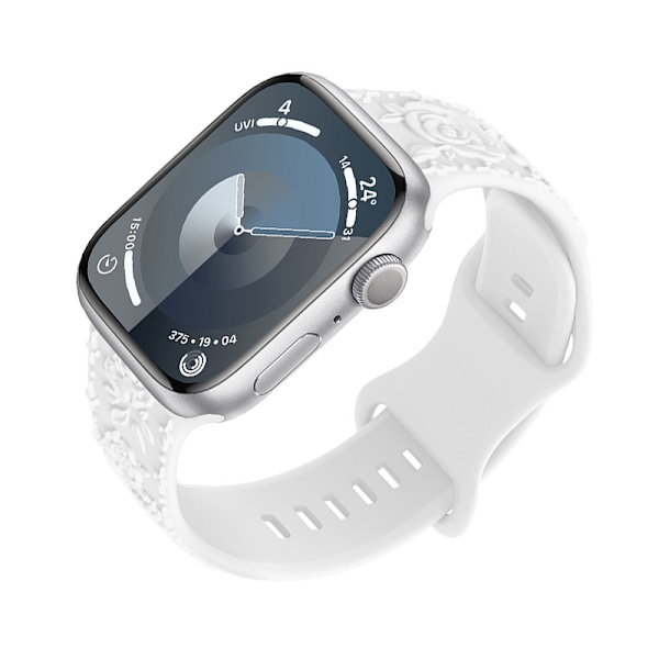 3D-ros silikonband för Apple Watch Vit 20 mm