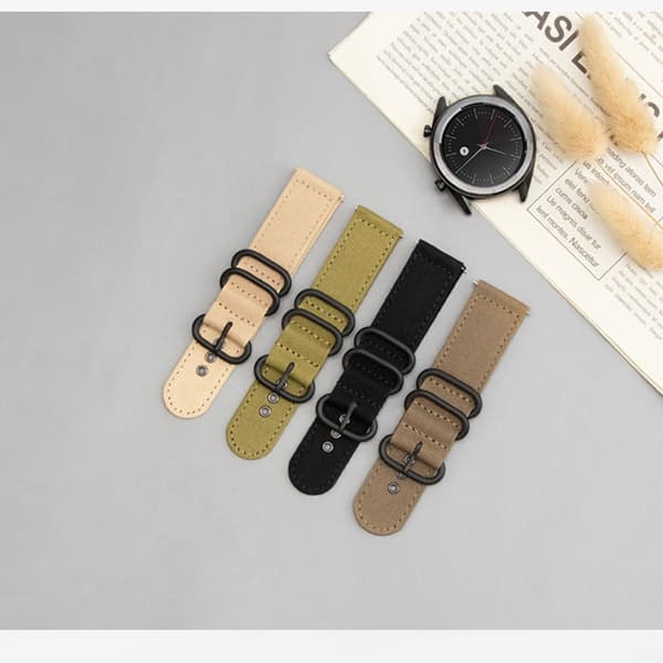 Premium 24mm kangasranneke Suunto 9 -kelloon Khaki Khaki