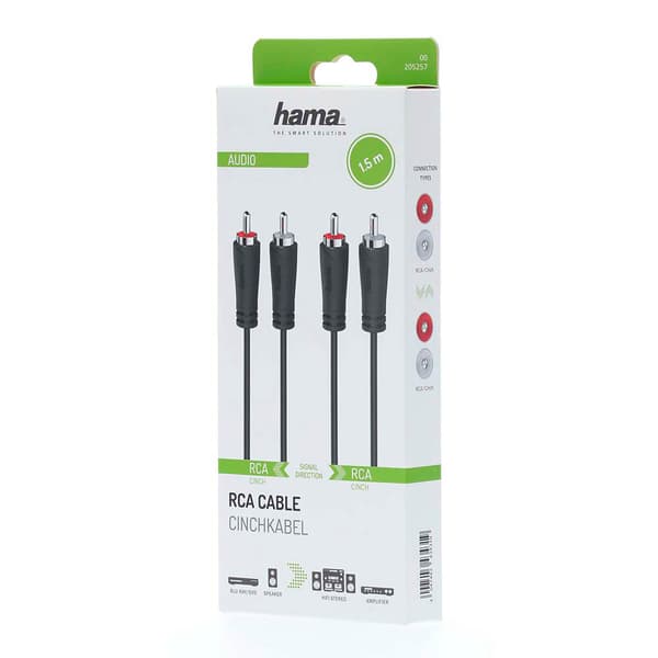 Kabel Audio 2 RCA-kontakter - 2 RCA-kontakter 1,5 m