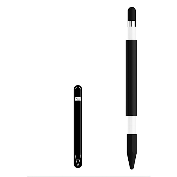 Silikone beskyttende ærmesæt til Apple Pencil Sort