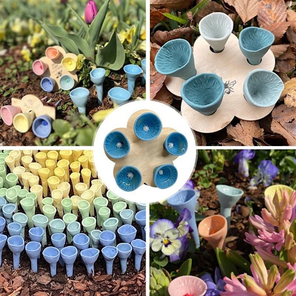 Bi-vattenfontän i hartsblomma (set om 2) Röd