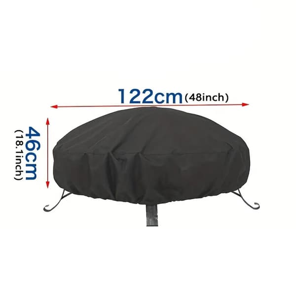 Fire Pit Cover - 85x40CM - Sort - Vejrbestandig S S